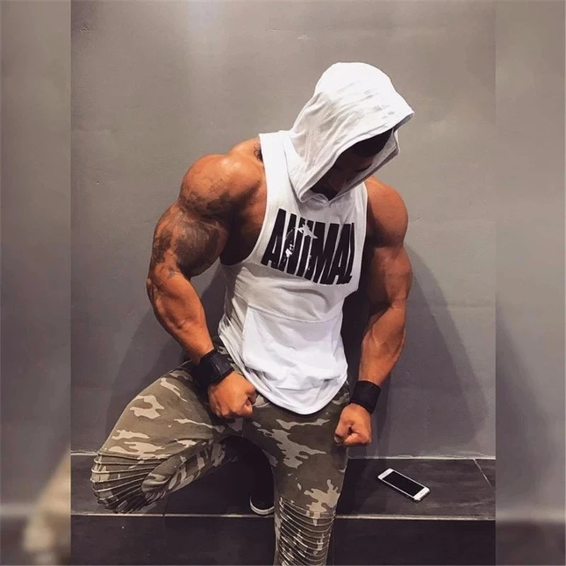 Moda treino ginásio dos homens tanque superior colete muscular sem