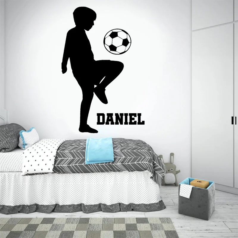 Venda Adesivos de parede personalizado de futebol meninos nome de